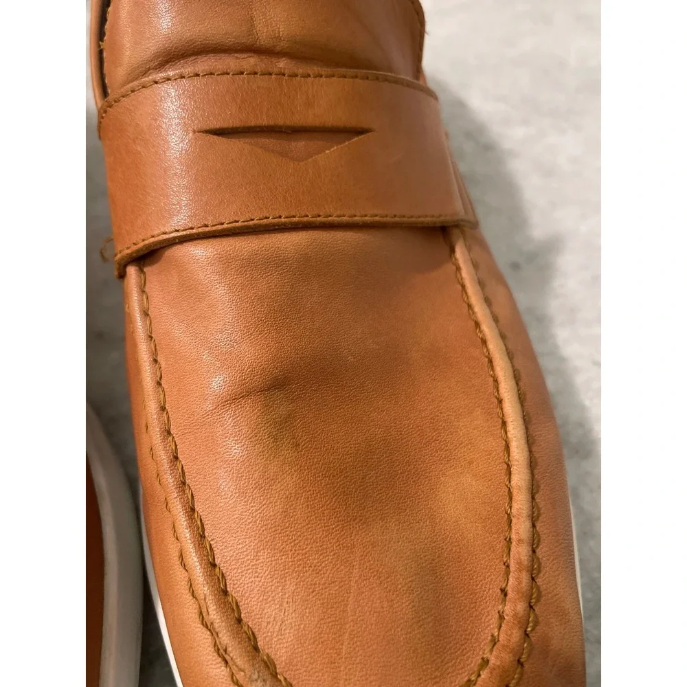 Wolf & Shepherd Loafer Mens 11.5 Honey Tan Crossover Leather Penny Sneaker Sole